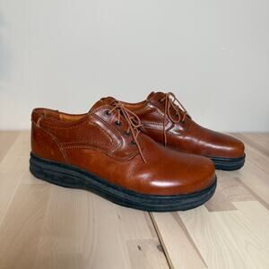 Footprint Birkenstocks Men’s Cognac Leather Lace Up Oxford Casual Shoes EU- 44